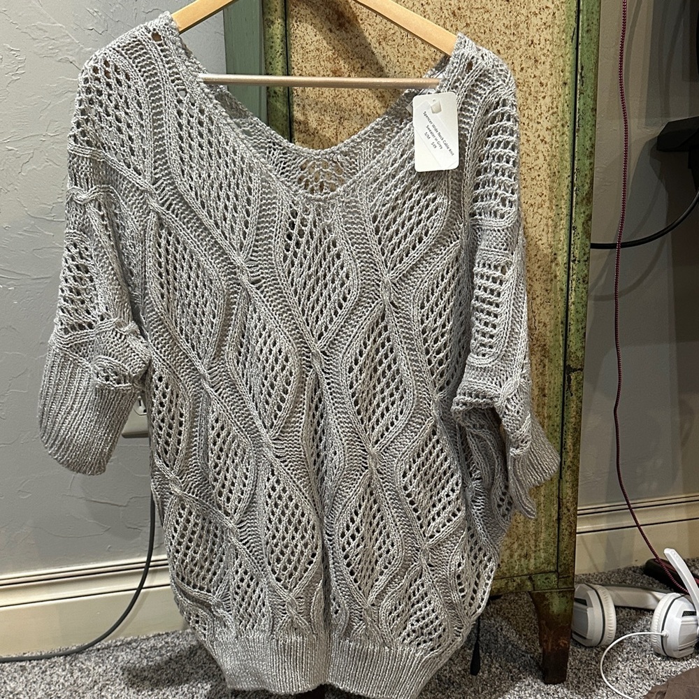 Ces Femme Silver V-Neck Sweater